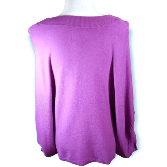 CYNTHIA ROWLEY PINK/PURPLE PONCHO SWEATER SZ.1X EUC - Picture 4 of 6